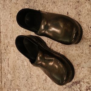 Dansko iridescent metallic clogs